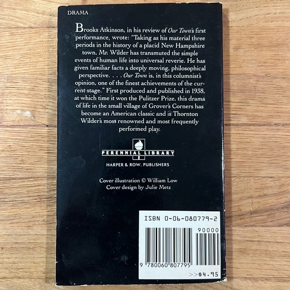 Our Town: A Play in Three Acts by Thornton Wilder - Picture 2 of 2